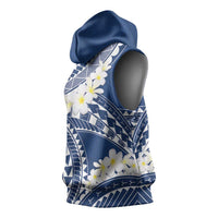 Polynesian Vintage Floral Sleeveless Hoodie Navy Blue Motifs LT7 - Polynesian Pride
