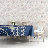 Polynesian Vintage Floral Tablecloth Navy Blue Motifs - Polynesian Pride