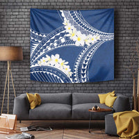 Polynesian Vintage Floral Tapestry Navy Blue Motifs - Polynesian Pride