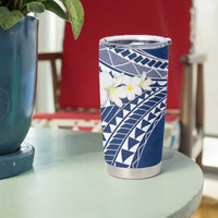 Polynesian Vintage Floral Tumbler Cup Navy Blue Motifs - Polynesian Pride