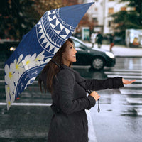 Polynesian Vintage Floral Umbrella Navy Blue Motifs LT7 - Polynesian Pride