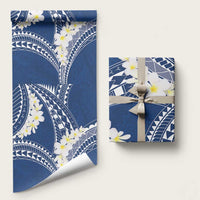 Polynesian Vintage Floral Wrapping Paper Navy Blue Motifs LT7 58" × 23" Navy Blue - Polynesian Pride