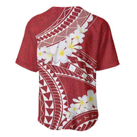 Polynesian Vintage Floral Baseball Jersey Scarlet Motifs - Polynesian Pride