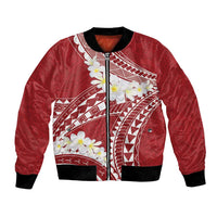 Polynesian Vintage Floral Bomber Jacket Scarlet Motifs - Polynesian Pride
