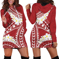 Polynesian Vintage Floral Hoodie Dress Scarlet Motifs - Polynesian Pride