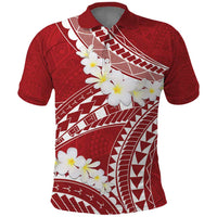 Polynesian Vintage Floral Polo Shirt Scarlet Motifs - Polynesian Pride