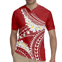 Polynesian Vintage Floral Rugby Jersey Scarlet Motifs LT7 - Polynesian Pride