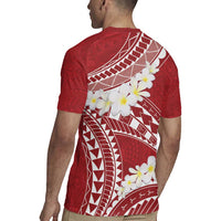 Polynesian Vintage Floral Rugby Jersey Scarlet Motifs LT7 - Polynesian Pride