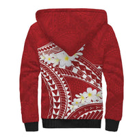 Polynesian Vintage Floral Sherpa Hoodie Scarlet Motifs LT7 - Polynesian Pride