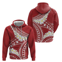 Polynesian Vintage Floral Zip Hoodie Scarlet Motifs - Polynesian Pride