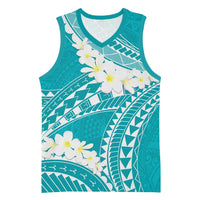 Polynesian Vintage Floral Basketball Jersey Teal Motifs LT7 Unisex Teal - Polynesian Pride