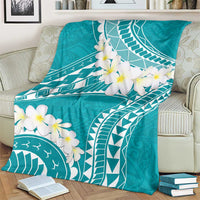 Polynesian Vintage Floral Blanket Teal Motifs - Polynesian Pride