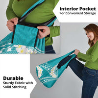 Polynesian Vintage Floral Grocery Bag Teal Motifs LT7 - Polynesian Pride