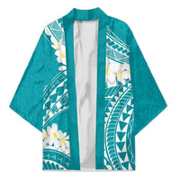 Polynesian Vintage Floral Kimono Teal Motifs LT7 Unisex Teal - Polynesian Pride