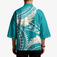 Polynesian Vintage Floral Kimono Teal Motifs LT7 - Polynesian Pride
