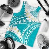 Polynesian Vintage Floral Men Tank Top Teal Motifs LT7 - Polynesian Pride