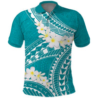 Polynesian Vintage Floral Polo Shirt Teal Motifs LT7 Teal - Polynesian Pride