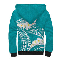 Polynesian Vintage Floral Sherpa Hoodie Teal Motifs LT7 - Polynesian Pride