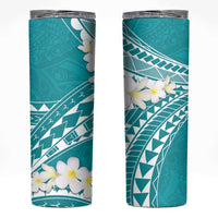 Polynesian Vintage Floral Skinny Tumbler Teal Motifs - Polynesian Pride