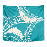 Polynesian Vintage Floral Tapestry Teal Motifs - Polynesian Pride