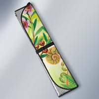 New Zealand Maori Mahuru Auto Sun Shade Tui With Pikawakawa Spring Colors LT7 - Polynesian Pride