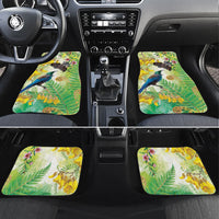 New Zealand Maori Mahuru Car Mats Tui With Pikawakawa Spring Colors LT7 Set 4pcs Multicolor - Polynesian Pride
