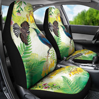 New Zealand Maori Mahuru Car Seat Cover Tui With Pikawakawa Spring Colors LT7 - Polynesian Pride