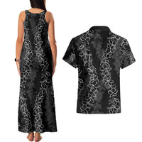 Hawaii Plumeria Lei Couples Matching Tank Maxi Dress and Hawaiian Shirt Aloha Festive Vibe