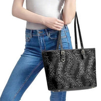 Hawaii Plumeria Lei Leather Tote Bag Aloha Festive Vibe LT7 - Polynesian Pride
