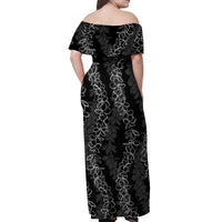 Hawaii Plumeria Lei Off Shoulder Maxi Dress Aloha Festive Vibe LT7 - Polynesian Pride