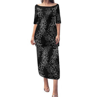 Hawaii Plumeria Lei Puletasi Aloha Festive Vibe LT7 Long Dress Black - Polynesian Pride