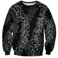 Hawaii Plumeria Lei Sweatshirt Aloha Festive Vibe LT7 Unisex Black - Polynesian Pride