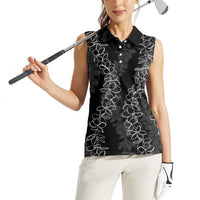 Hawaii Plumeria Lei Women Sleeveless Polo Shirt Aloha Festive Vibe LT7 - Polynesian Pride
