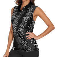 Hawaii Plumeria Lei Women Sleeveless Polo Shirt Aloha Festive Vibe LT7 - Polynesian Pride