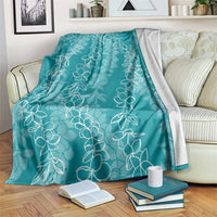 Hawaii Plumeria Lei Blanket Aloha Festive Vibe - Teal LT7 Teal - Polynesian Pride