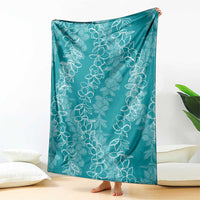 Hawaii Plumeria Lei Blanket Aloha Festive Vibe - Teal LT7 - Polynesian Pride