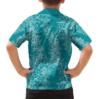 Hawaii Plumeria Lei Kid Hawaiian Shirt Aloha Festive Vibe - Teal