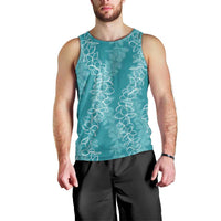 Hawaii Plumeria Lei Men Tank Top Aloha Festive Vibe - Teal LT7 - Polynesian Pride