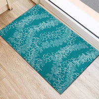 Hawaii Plumeria Lei Rubber Doormat Aloha Festive Vibe - Teal LT7 - Polynesian Pride