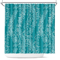 Hawaii Plumeria Lei Shower Curtain Aloha Festive Vibe - Teal LT7 Teal - Polynesian Pride