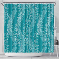 Hawaii Plumeria Lei Shower Curtain Aloha Festive Vibe - Teal LT7 - Polynesian Pride
