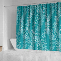 Hawaii Plumeria Lei Shower Curtain Aloha Festive Vibe - Teal LT7 - Polynesian Pride
