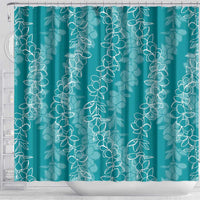 Hawaii Plumeria Lei Shower Curtain Aloha Festive Vibe - Teal LT7 - Polynesian Pride
