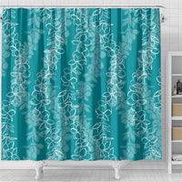 Hawaii Plumeria Lei Shower Curtain Aloha Festive Vibe - Teal LT7 - Polynesian Pride