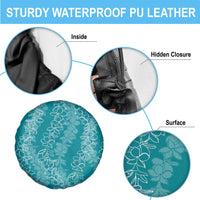 Hawaii Plumeria Lei Spare Tire Cover Aloha Festive Vibe - Teal LT7 - Polynesian Pride