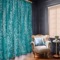 Hawaii Plumeria Lei Window Curtain Aloha Festive Vibe - Teal LT7 - Polynesian Pride