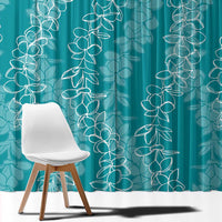 Hawaii Plumeria Lei Window Curtain Aloha Festive Vibe - Teal LT7 - Polynesian Pride