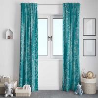 Hawaii Plumeria Lei Window Curtain Aloha Festive Vibe - Teal LT7 - Polynesian Pride