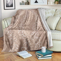 Hawaii Plumeria Lei Blanket Aloha Festive Vibe - Beige LT7 Beige - Polynesian Pride