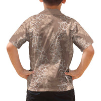 Hawaii Plumeria Lei Family Matching Puletasi and Hawaiian Shirt Aloha Festive Vibe - Beige